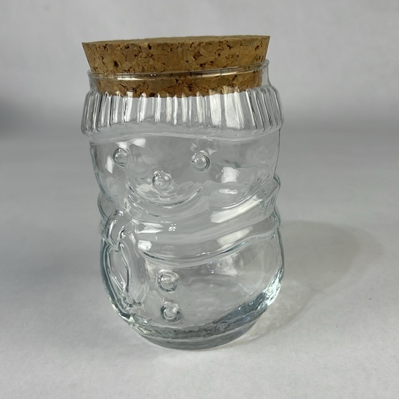 Vintage Glass Snowman Candy/Treat Jar with Cork Lid - Picture 2 of 14